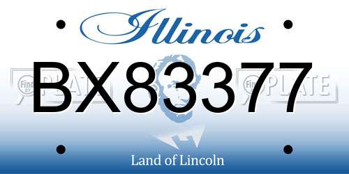 BX83377 Illinois License Plate