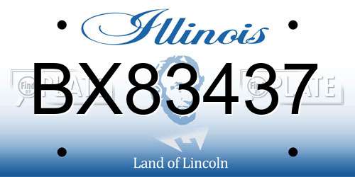 BX83437 Illinois License Plate