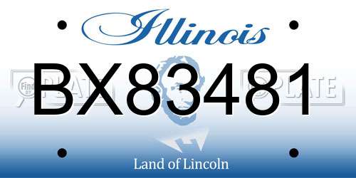 BX83481 Illinois License Plate