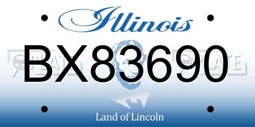 BX83690 Illinois License Plate