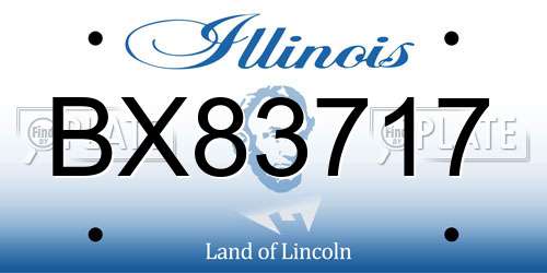 BX83717 Illinois License Plate