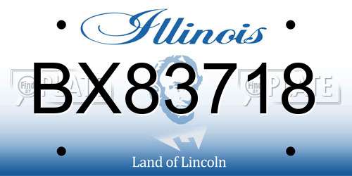 BX83718 Illinois License Plate
