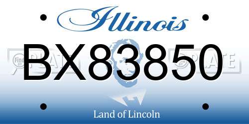 BX83850 Illinois License Plate