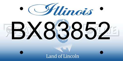 BX83852 Illinois License Plate