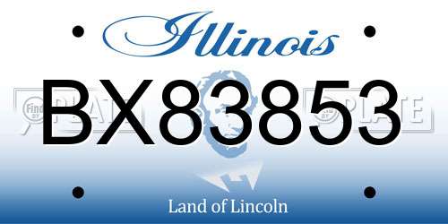 BX83853 Illinois License Plate