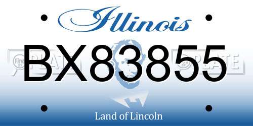 BX83855 Illinois License Plate