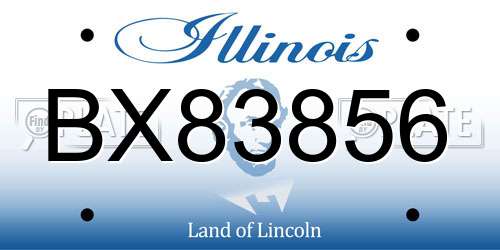 BX83856 Illinois License Plate