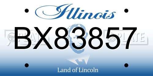 BX83857 Illinois License Plate
