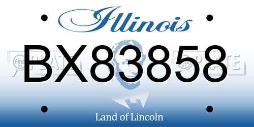 BX83858 Illinois License Plate