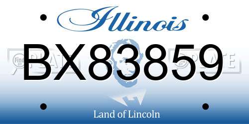 BX83859 Illinois License Plate