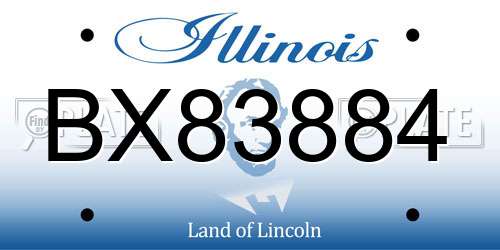 BX83884 Illinois License Plate