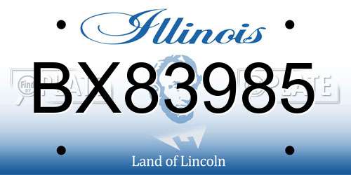 BX83985 Illinois License Plate