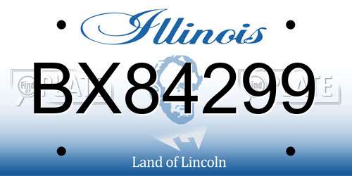 BX84299 Illinois License Plate