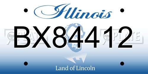 BX84412 Illinois License Plate