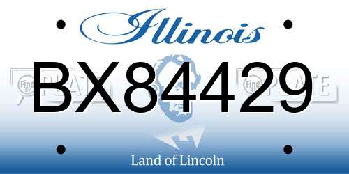 BX84429 Illinois License Plate