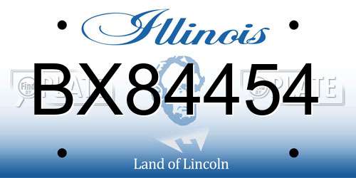 BX84454 Illinois License Plate