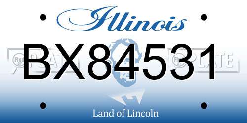 BX84531 Illinois License Plate