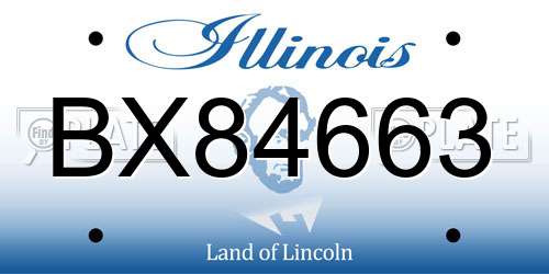 BX84663 Illinois License Plate