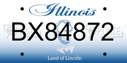BX84872 Illinois License Plate