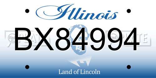 BX84994 Illinois License Plate