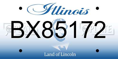 BX85172 Illinois License Plate