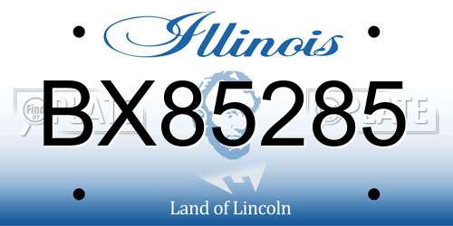 BX85285 Illinois License Plate