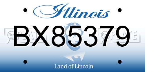 BX85379 Illinois License Plate