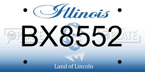 BX8552 Illinois License Plate