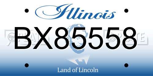 BX85558 Illinois License Plate