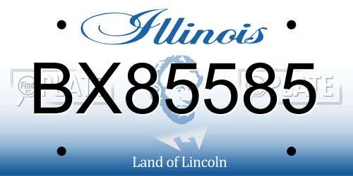 BX85585 Illinois License Plate