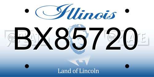 BX85720 Illinois License Plate