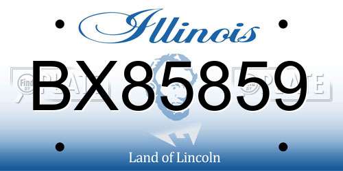 BX85859 Illinois License Plate