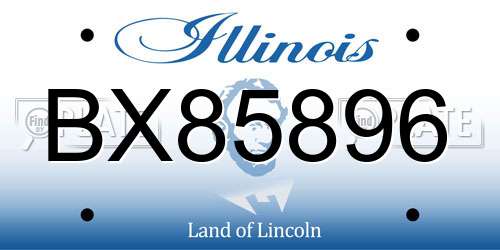 BX85896 Illinois License Plate