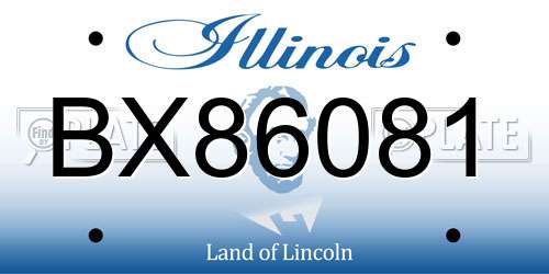 BX86081 Illinois License Plate