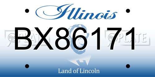 BX86171 Illinois License Plate