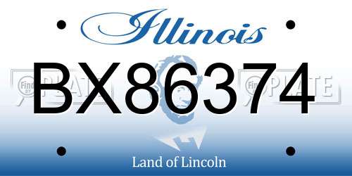 BX86374 Illinois License Plate
