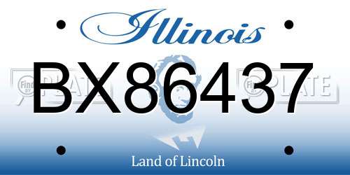 BX86437 Illinois License Plate