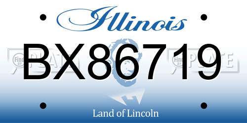 BX86719 Illinois License Plate