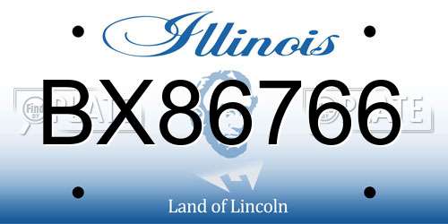 BX86766 Illinois License Plate
