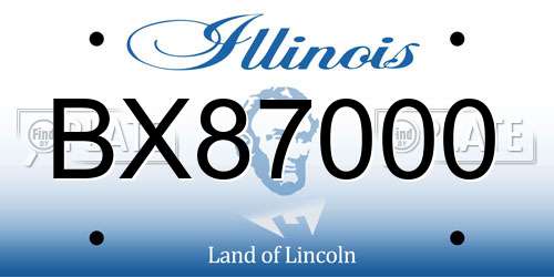 BX87000 Illinois License Plate