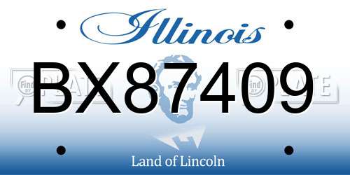 BX87409 Illinois License Plate
