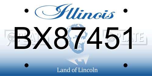 BX87451 Illinois License Plate
