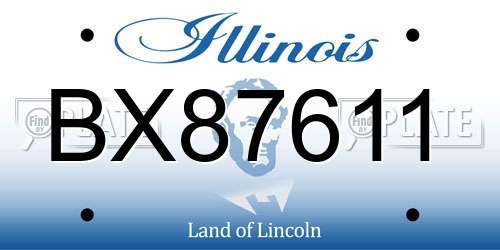 BX87611 Illinois License Plate