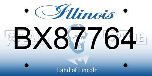 BX87764 Illinois License Plate