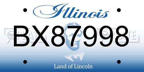 BX87998 Illinois License Plate