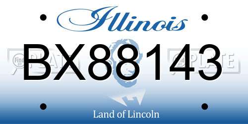 BX88143 Illinois License Plate