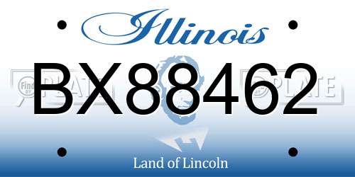 BX88462 Illinois License Plate