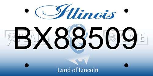 BX88509 Illinois License Plate