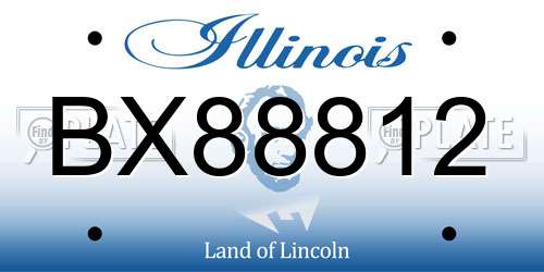 BX88812 Illinois License Plate