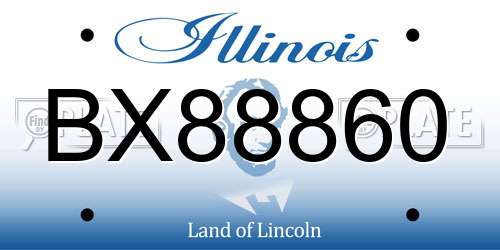 BX88860 Illinois License Plate